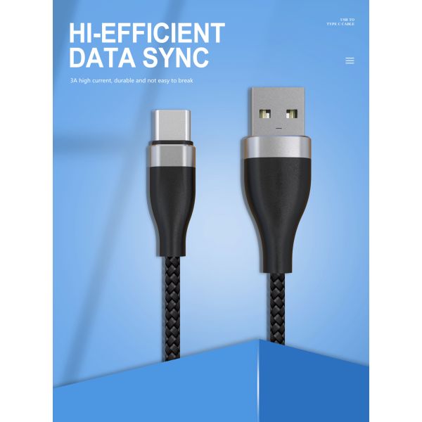 Быстрым тип заплетенный нейлоном OEM/ODM Usb обязанности 3A USB c кабеля 2,0 c для кабеля data&charge Huawei Samsung