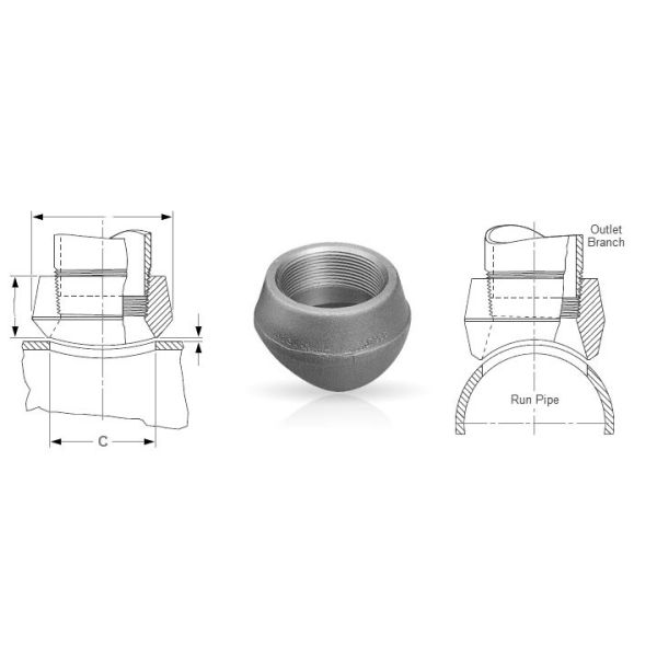 Нержавеющая сталь NPT приспосабливая ASTM A182 F304 Threadolet MSS SP-97