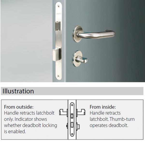 Commercial Mortice Bathroom Lock Privacy Fucntion EN1634 EN12209 and CE Marking