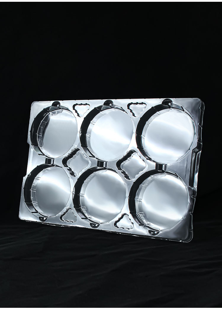6-cell Rectangular Transparent PET Anti-static Tray Automotive Parts Blister Packaging