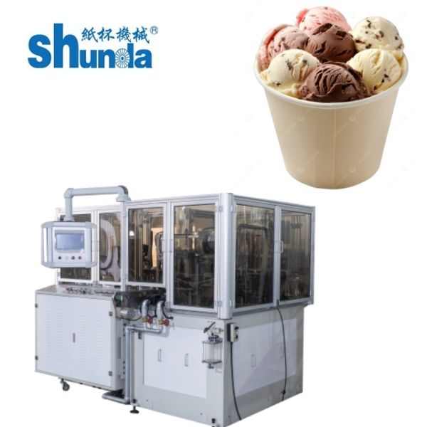 High Velocity Ice Cream Disposable Paper Cup Making Machine With Photoelectric tracking