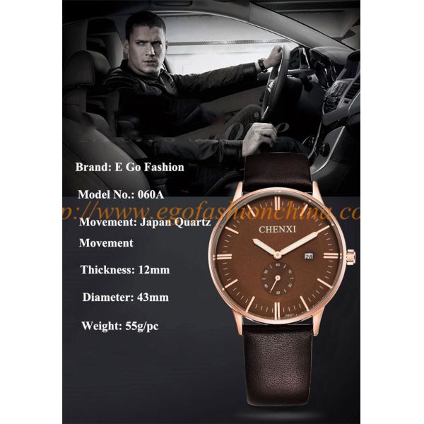 060 Leather Band Watch Fashion Jewelry Wholesale Cheap Watches Retailing Rose Gold Watch