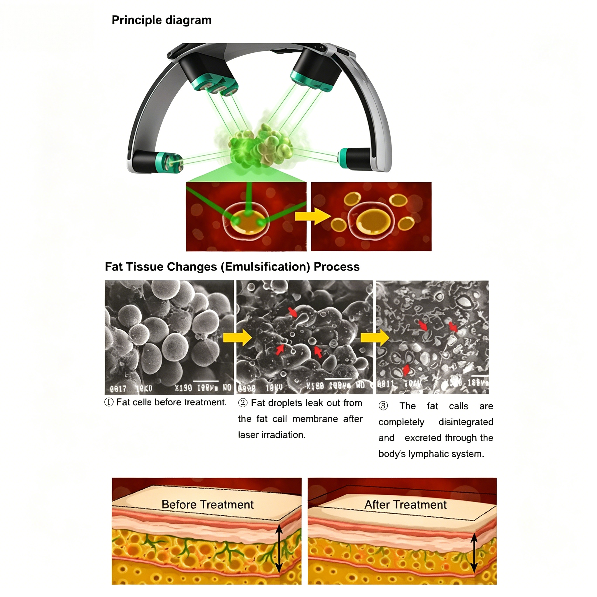 10D Dual Wavelength Body Slimming Laser Machine 500W For Body Shape