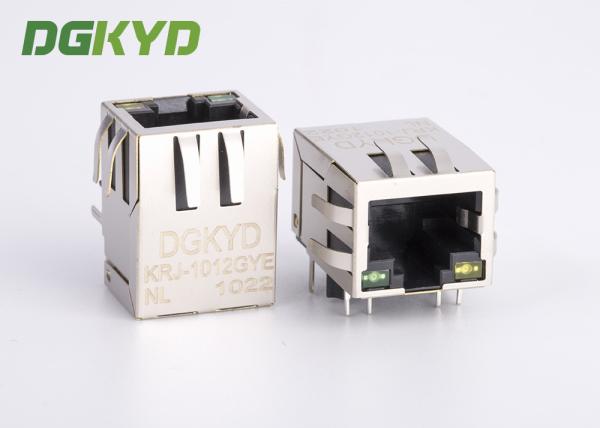 Rede RJ45 Jack With Filter modular do PWB, diodo emissor de luz Tab Down Side Entry HR911103A