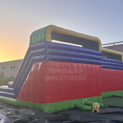 Commercial Colorful Double Lane Inflatable Slide Set with High Side Walls Climbing Steps and Safety Landing Area for Events and Rentals