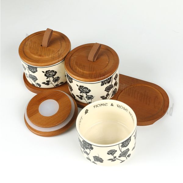 Anillo de silicona tapa de frasco de madera natural a prueba de fugas reemplazo hermético para recipientes de vidrio de frascos de albañiler