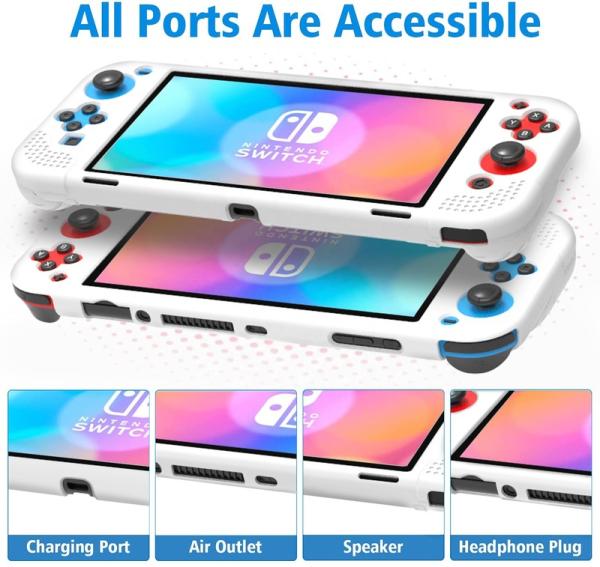 Protective HOXC Nintendo Switch OLED Silicone Protective Case, Ergonomic Grip Grip Silicone Cover for Nintendo Switch OLED Console