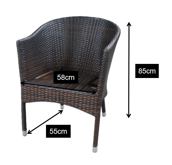 Aluminum Wicker Rattan Stackable Garden Furniture Outdoor Dining Chairs for Restaurant Beach Coffee Shops