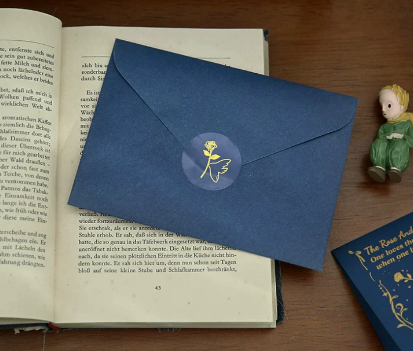 Luxury Hot Stamping Greeting Card Sets With Envelopes And Sealing Stickers