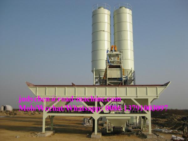 HZS serial concrete production plant productivity 25m3 / h power 60KW Concrete Mixing Station