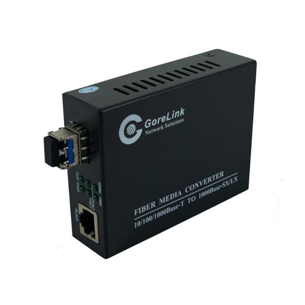 Fiber Media Converter 10/100/1000Mbps Singlemode SMF 1310nm Dual SFP Slot 40KM