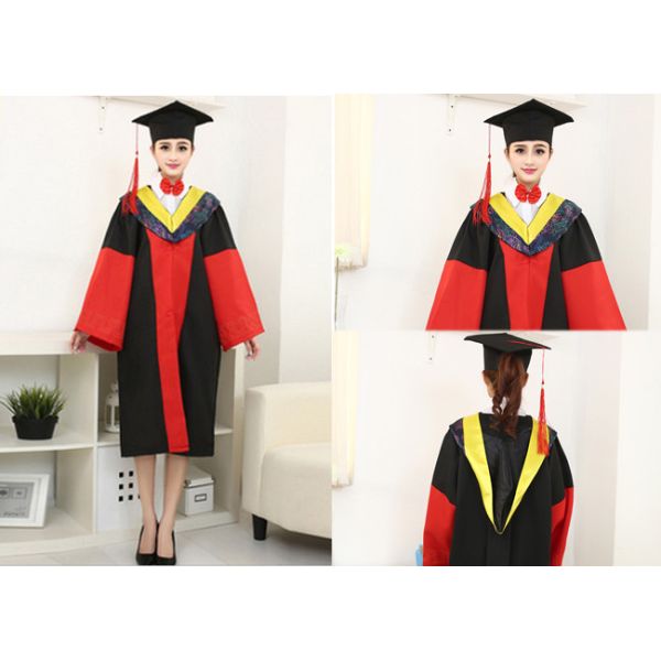 wholesale graduation gowns and mortar board black gowns from China clothing factory