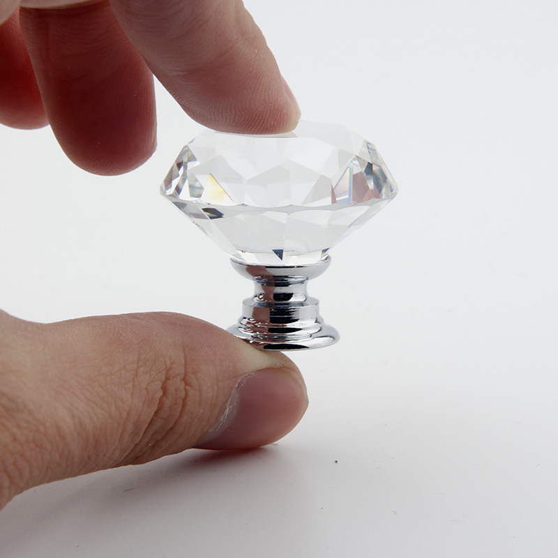 Racyle Crystal Knobs Drawer Knob  Furniture High Transparency Diamond Glass Drawer Knobs