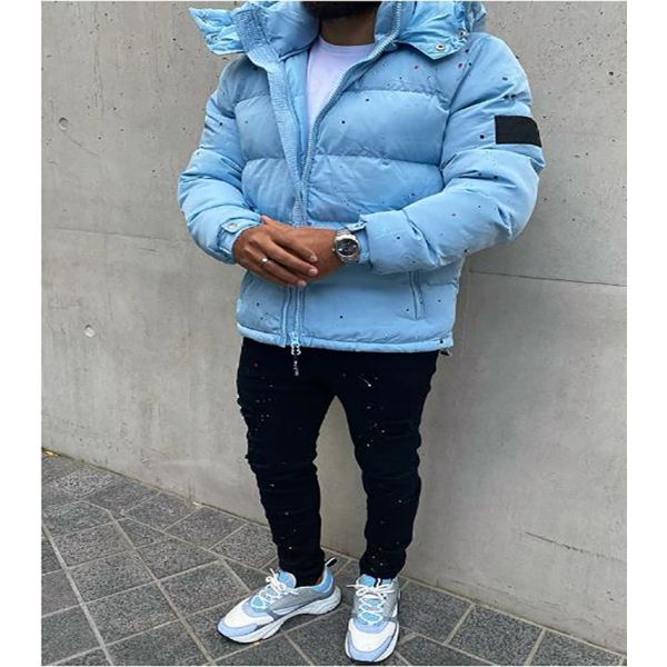 Logotipo personalizado abrigos de burbujas de peso ligero para hombres impresión digital chaqueta exterior