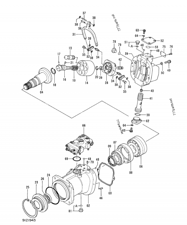 EX270-2 EX300-2 EX300LC-2 EX300H-2 EX330-2 Main Hydraulic Pump For HITACHI Excavator 9121943 Spare Parts HPV145DW HPV145 Axial Piston Pump