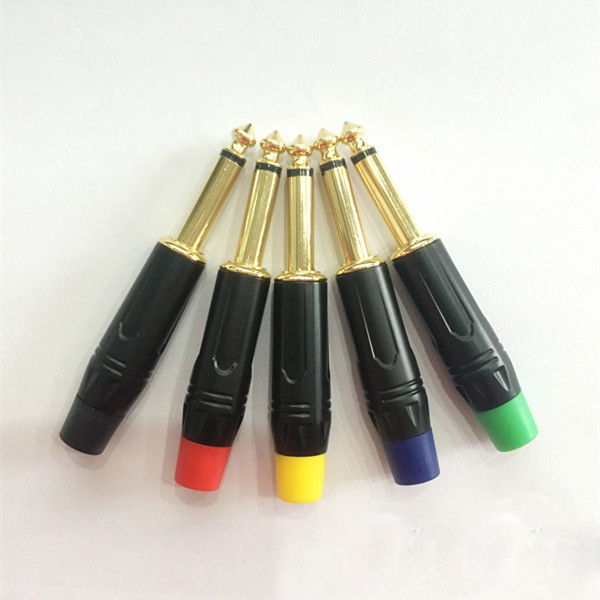 Professional Audio Cable Connectors 6.35mm Jack Plug ZL601 With Gold Front Rod