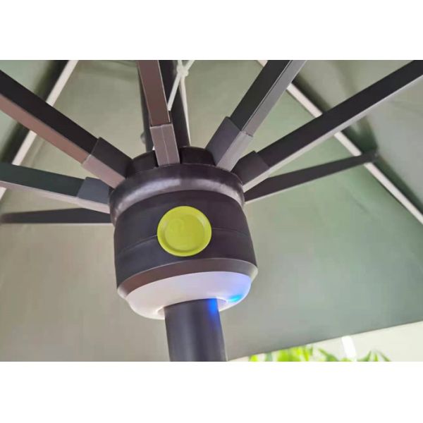 300x245cm 8 Rib Straight Pole Parasol Garden Umbrella With Bluetooth Speaker System