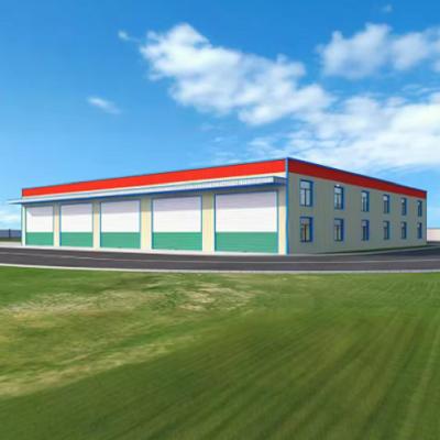 Modern Custom Heavy Steel Structure Multi Door Factory Garage Warehouse Office