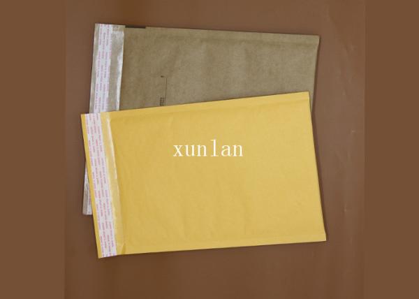 Brown / Yellow Kraft Paper Bubble Mailers Cushioned For Mailing IC Card