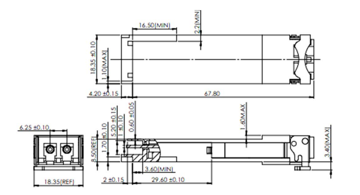 модуль приемопередатчика волокна 100G QSFP28 LR4