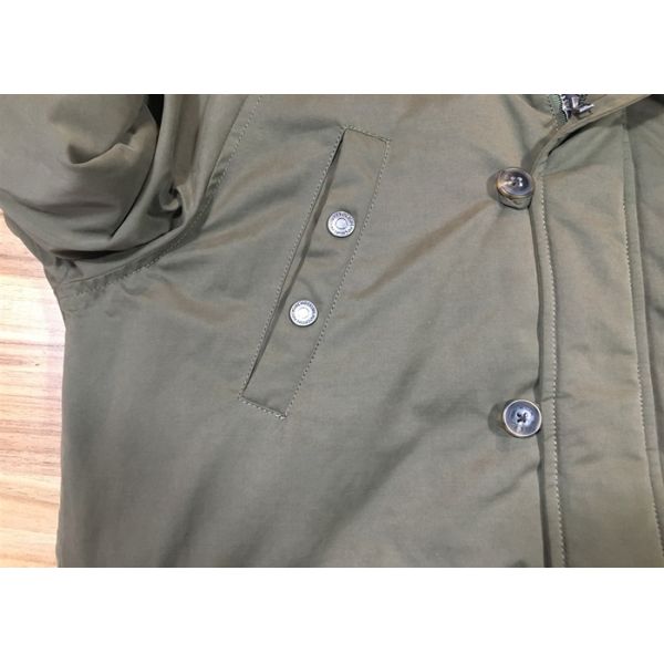 Army Green Mens Medium Trench Coat Sherping Lined Cotton Filling Casual Hooded Jacket