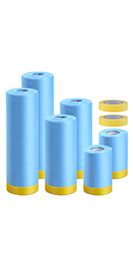 Automotive Roll Masking Film set, Painting Tray kit, Pre-Taped, Sheeting Covering, Car Furniture Protection Cover