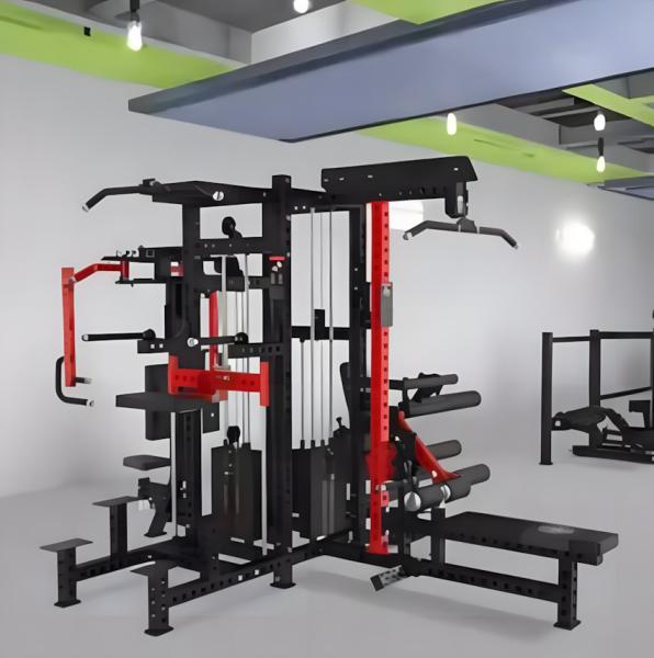 Four Person Station Flying Bird Gantry Smith Squat And Bench Press Machine Commercial Squat Stand Household Multifunctional Fitness