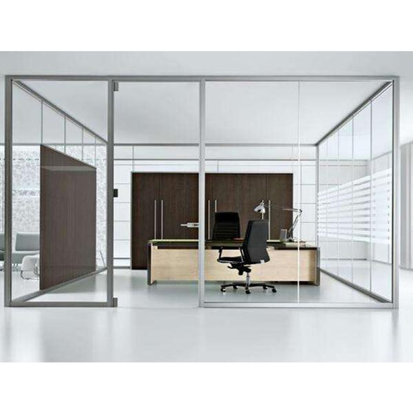 Salle de réunion / salle de réunion Partie en verre à cadre en aluminium insonorisée