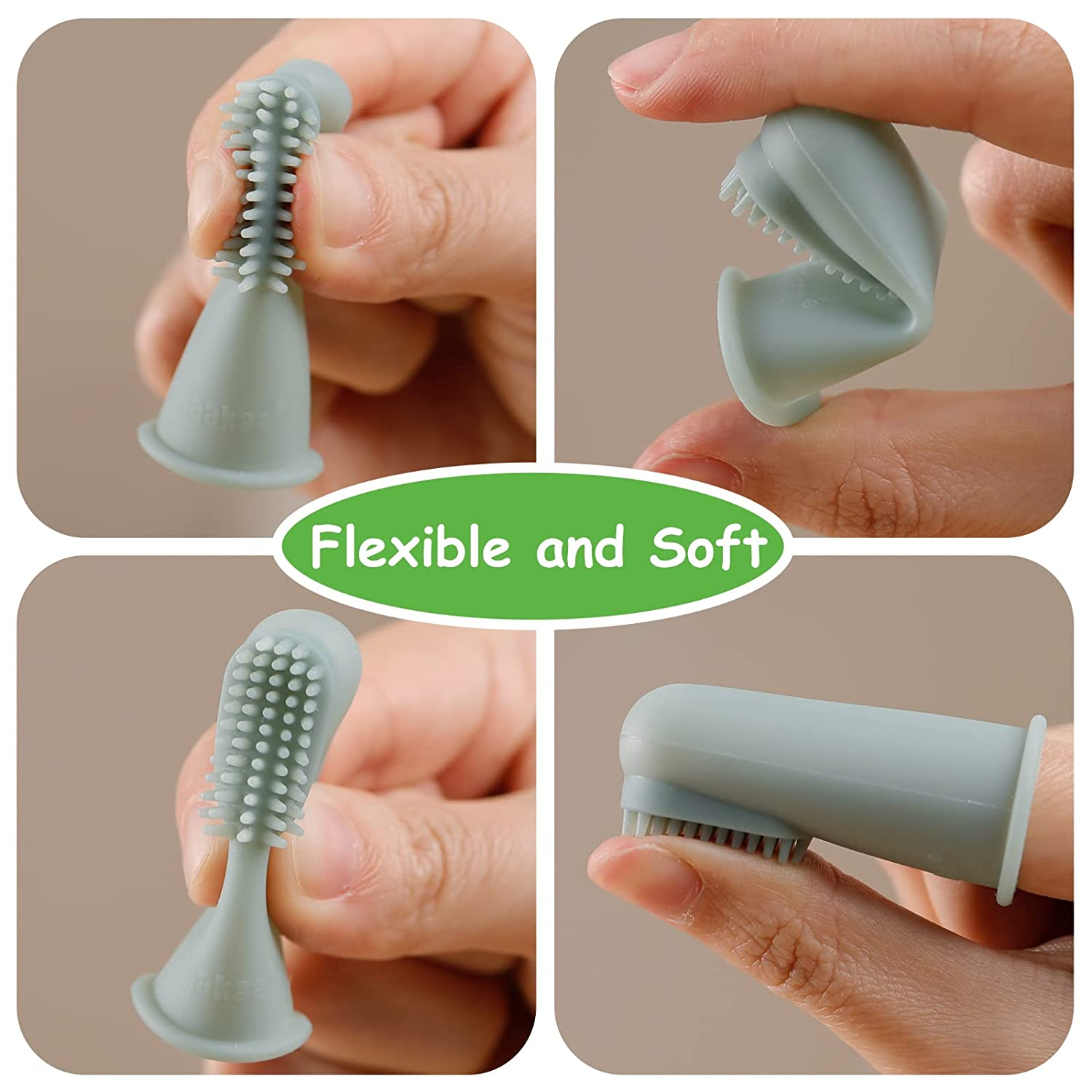 OEM ODM Infant Finger Toothbrush 360 Degree Silicone Finger Toothbrush For Newborn Babies