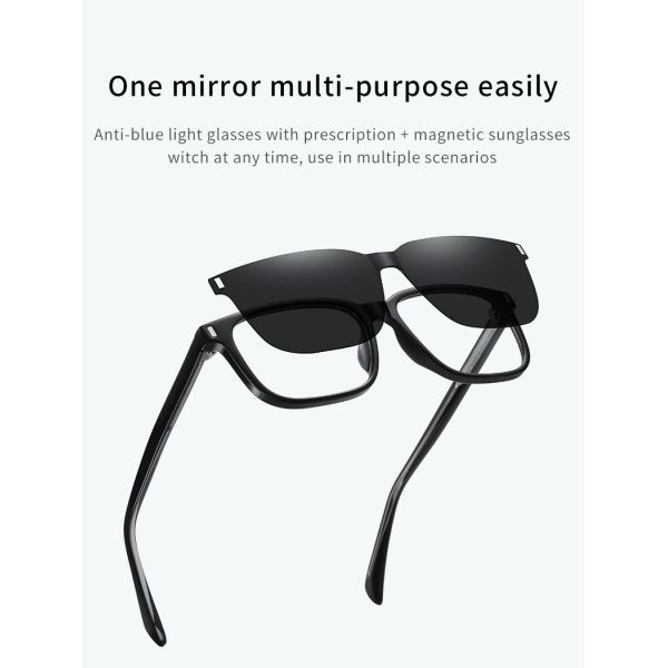 Поглощая поляризовыванные магнитные солнечные очки 2 объектива придают квадратную форму близорукости людей