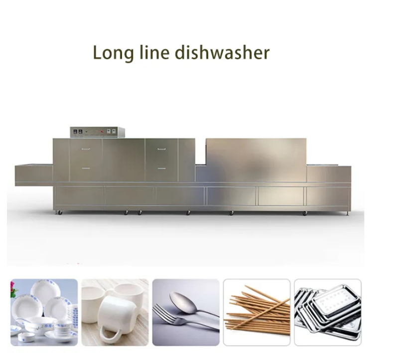 Canteen High Temp Industrial Dish Washing Machine Conveyor OEM