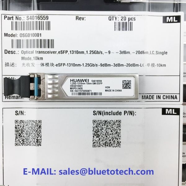 HUAWEI 34062523 ESFP 1310nm 1.25G 1310nm 10km LC Low Speed Transceiver 1.25G 10km Single Mode Module