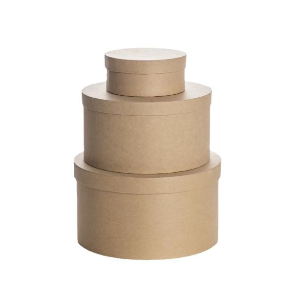 Круговая бумажная коробка для крафта, упаковка пищевого качества, размер 23 * 23 * 12,5 коробка для выпечки