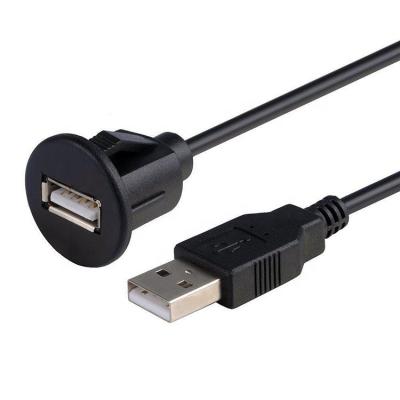 CUSTOM 1M Car Dashboard Flush USB A Male to USB A Female Panel  Mount Cable