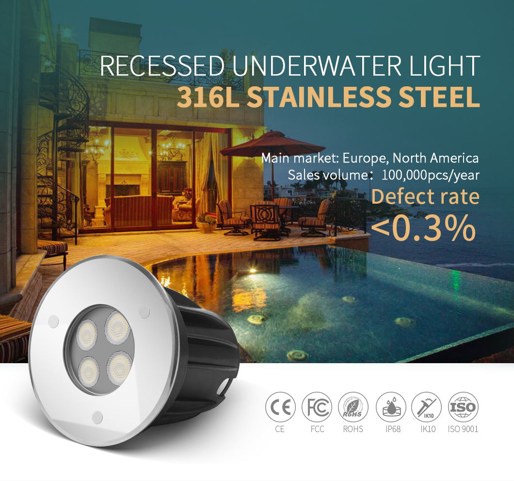 КРИ приведенный 170ma SS316L SMD3030 водоустойчивый подводный освещая