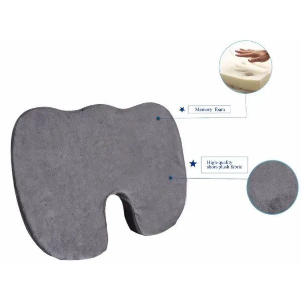 Breathable U-shape Memory Foam Coccyx Orthopedic Seat Cushion Core for Pure Color