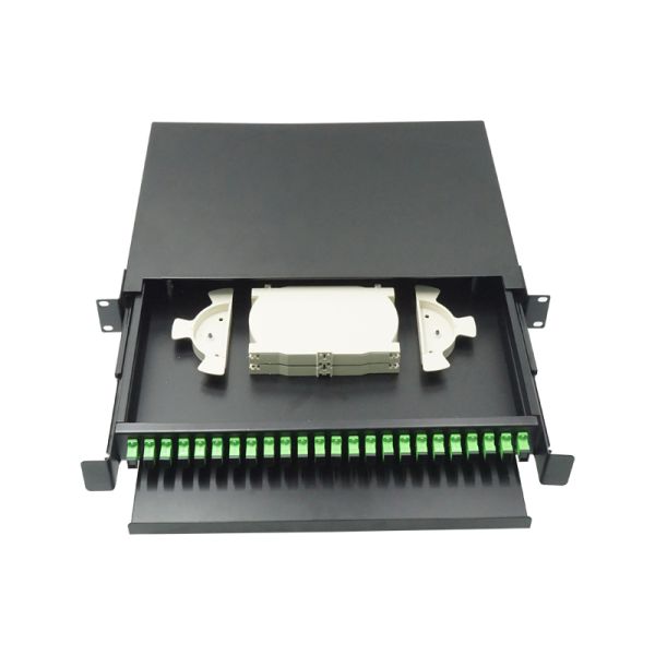 1U ODF 24 Cores Optic Fiber Cassette Module Break Out Tray With SC APC SX Adapters