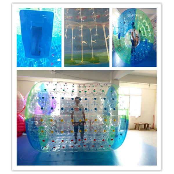 Giant 0.8mm PVC Inflatable Water Roller For Kids / Adults Water Walking Ball Roller