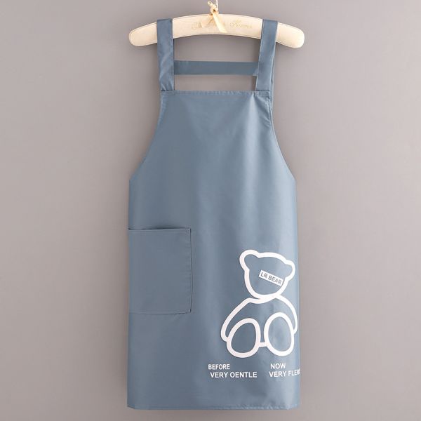 Daily Life Apron with Custom Logo Pockets Waterproof Polyester Cotton Kitchen Chef Apron