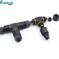 m20 Cabos masculinos Fêmeas Tipo T Parafusos de plástico Fixação de LED Iluminação de tira Elétrica IP68 Conector de cabo à prova d'água
