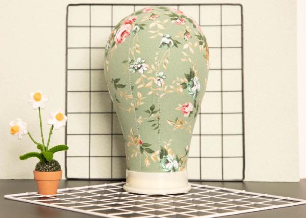 Green Floral Color 9.45 inch height Wig Making Head / Wig Dome Head