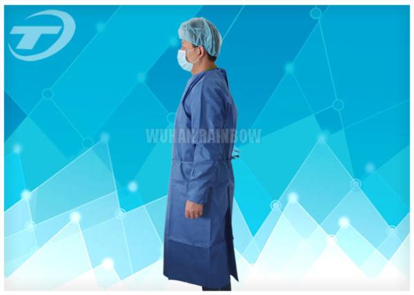 Knitted Wrist PP PE Disposable Scrub Suits Isolation Gowns Water Resistant