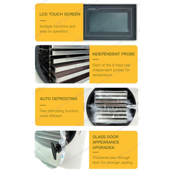 40kg Berries Fruit Vacuum Freeze Dryer Lyophilizer Candy Cucumber 8 Trays Freeze Dry Machine