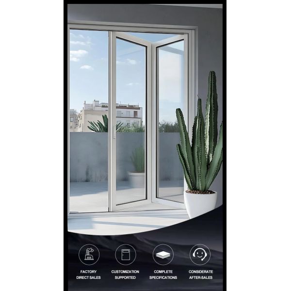 Modern Aluminum Alloy Thermal Break Anti-theft Thermal Insulation Folding Door Window Making Materials Double-layer Tempered