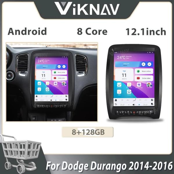 Viknav Car Radio Player For Dodge Durango (2014-2016) 12.1 Inch Android Multimedia Head Unit Car Stereo GPS Navigation