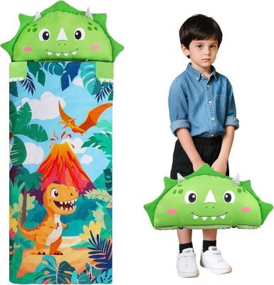 59x24 Inch Kids Animal Nap Mat - 2-in-1 Sleeping Bag with Zipper