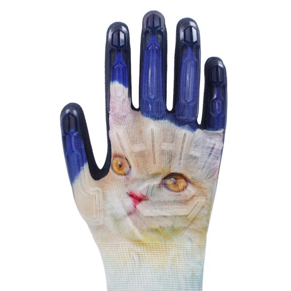 15 Guage Durable Latex Sandy Coated Gloves With TPR Impact Shields For Garden Work