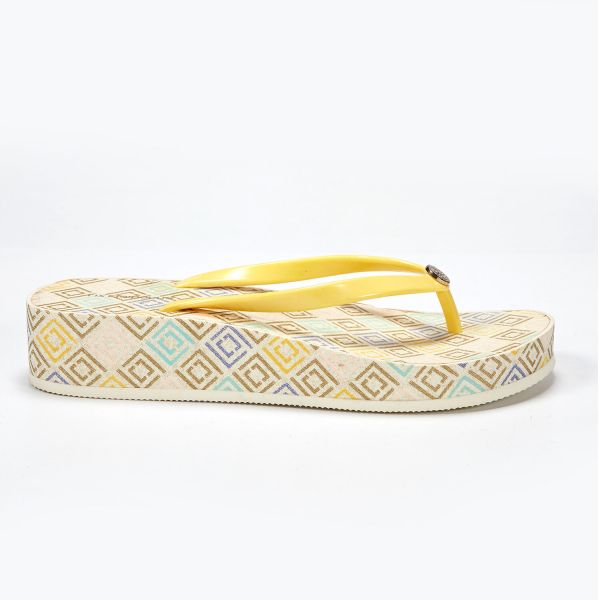 Utilisation en extérieur Femmes Wedge Flip Flop Enveloppé Imprimé Sandals d'été pour femmes