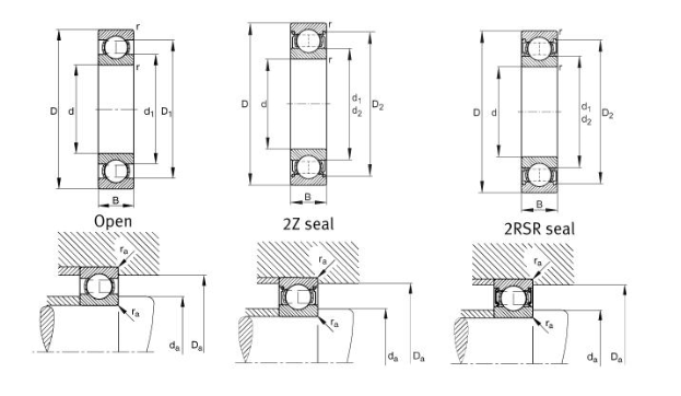 Thick Walled 62309 2RSR C3 Single Row Deep Groove Ball Bearing 45 × 100 × 36 mm