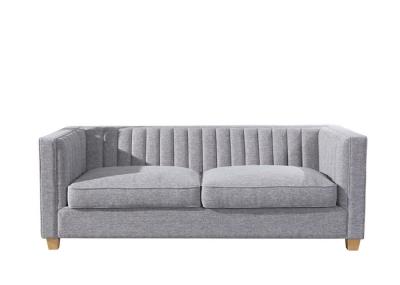 High Density Sponge Three Seater Fabric Sofa Removable Grey Three Seater Sofa
